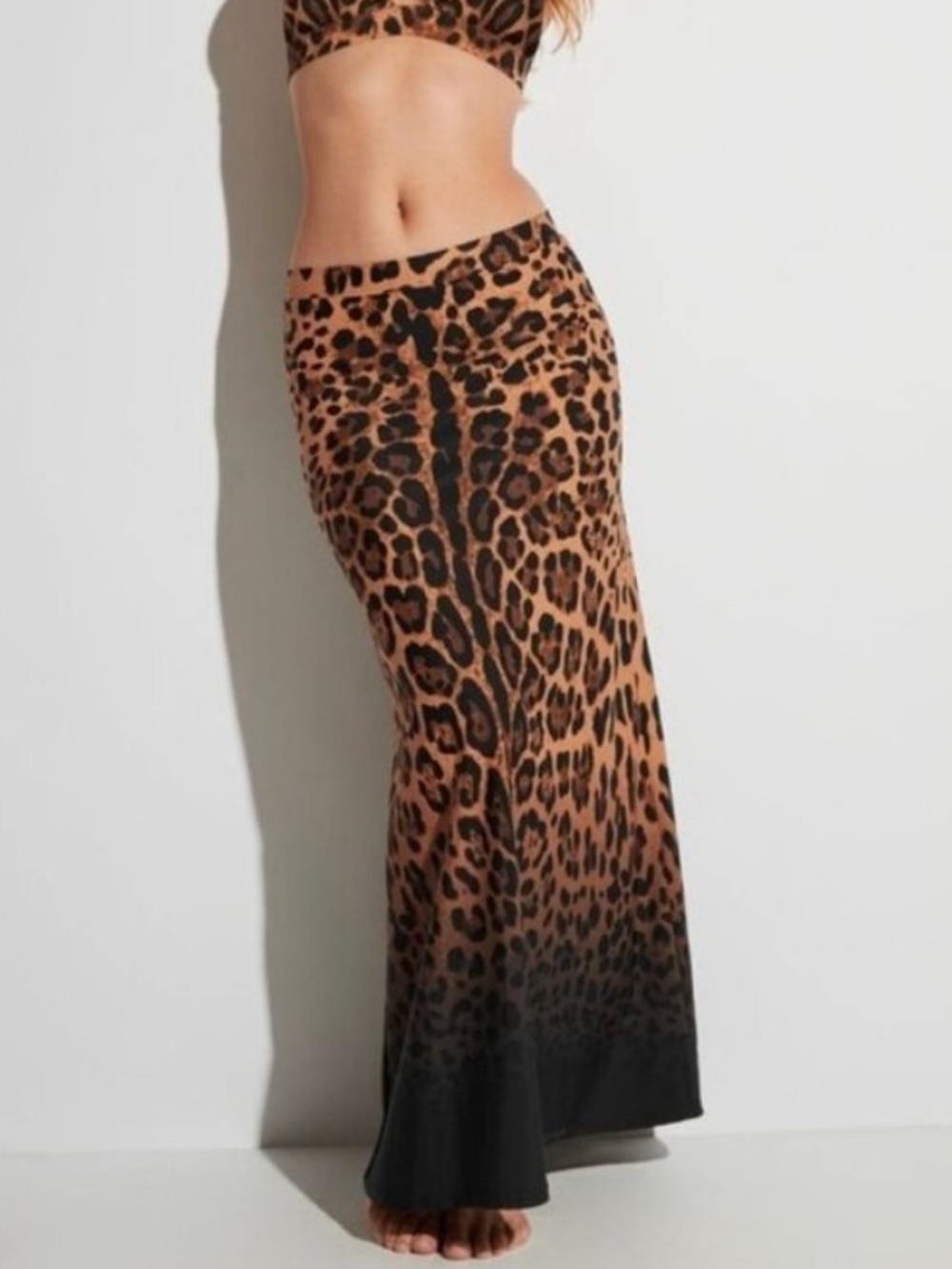TA3 A-Line Maxi Skirty in Ombre Symmetric Leopard SZ 2X NWT